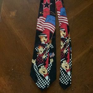 Vintage 1993 Cartoon Network Tie with Flintstone Jetson and Yogi Bear